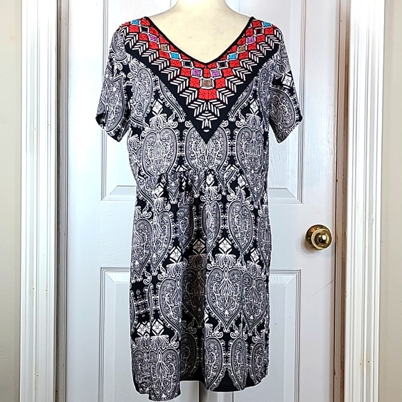 Angie Boho Beaded Tunic Blouse - Picture 1 of 11